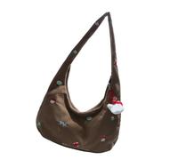 Zuoeay Friendly Cord Umhängetasche Trendige Stickerei Schultergurt Verstellbarer Riemen Kompakt Für Den Täglichen Gebrauch Damen Accessoire Cord Umhängetasche