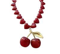 Zuoeay Trendy Sturdy Acryl Love Perlen Halskette Mit Auffälligen Designs Cherrys Anhänger Für Multipurpose Casual Wear Cherrys Anhänger