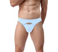 ZUOLAIYIN Herren Slip mit Beutel Unterhosen Männer Slips Sexy Unterwäsche für Mann Öffnung Ausbuchtung Frontöffnung Bambus Schwarz Grau Rot