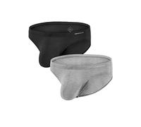 ZUOLAIYIN Herren Slips Slip Männer Herren Unterhosen Slip mit Beutel Sexy Slips für Männer Frontbeutel Bambus Schwarz Grau