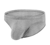 ZUOLAIYIN Herren Slips Slip Männer Herren Unterhosen Slip mit Beutel Sexy Slips für Männer Frontbeutel Bambus Schwarz Grau