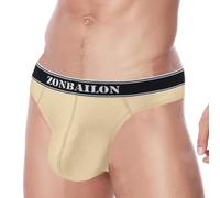 ZUOLAIYIN String Tanga für Männer Herren-Strings mit Großer Beutel Herren Sexy Tanga Slips Hipster Niedrige Taille Neu Aprikosenfarbe M L XL XXL