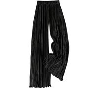 ZUOLAIYIN Women Pleated Casual Pants Loose Wide Leg Lightweight Trousers HEI XL