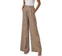ZUOLAIYIN Women's High-Waisted Loose Casual Comfortable Pockets Wide-Leg Straight-Leg Long Pants