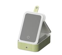 zuousxbs Modische, LED-beleuchtete, stabile Aufbewahrungsbox für Schmuck, tragbarer Reise-Make-up-Koffer mit Mehreren Fächern