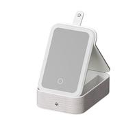 zuousxbs Modische, LED-beleuchtete, stabile Aufbewahrungsbox für Schmuck, tragbarer Reise-Make-up-Koffer mit Mehreren Fächern