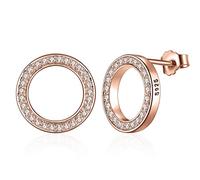 ZUOZUIYQ Klare runde Ohrstecker aus 925er-Sterlingsilber mit Schmuck, Geschenk