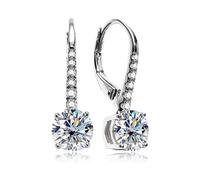 ZUOZUIYQ Moissanit-Creolen aus Sterlingsilber, Klassische Moissanit-Ohrhänger für Frauen, Schmuck, Geschenke für Frau, Mutter, Tochter