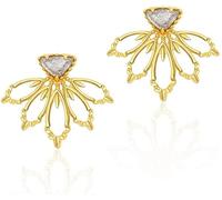 ZUOZUIYQ Ohrringe für Damen, Ohrstecker aus Sterlingsilber mit vergoldetem Goldfisch und natürlichen Edelsteinen