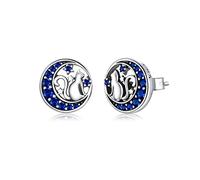 ZUOZUIYQ Ohrstecker aus 925er-Sterlingsilber, Fee auf dem Mond, für Damen, Anti-Allergie-Silberschmuck