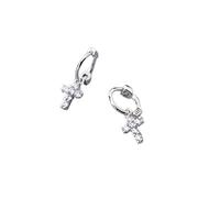 ZUOZUIYQ Ohrstecker aus Sterlingsilber mit eingelegtem Zirkon in Kreuzform für Damen-Punk-Schmuck