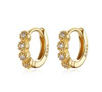 ZUOZUIYQ S925 Sterling Silber Zirkon Ohrringe Weibliche Nette Gold Schildkröte Stern Mond Mode Schmuck Geburtstag Geschenk Clip Ohrring