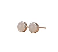 ZUOZUIYQ Sterlingsilber für Frauen und Mädchen, runde, vergoldete hypoallergene Ohrstecker aus 925er Sterlingsilber, Ohrringe mit Jaspisperlen für Frauen und Mädchen