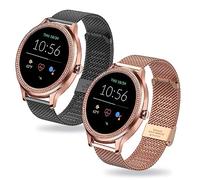 ZUREGO 2 Stück Ersatzarmband für Fossil GEN 6 42mm/Gen 5E 42mm Armband für Damen/Herren, Fossil GEN 6 42mm/Gen 5E 42mm Ersatz Edelstahl Metall Armband Kompatibel mit Fossil GEN 6 42mm/Gen 5E 42mm (A)