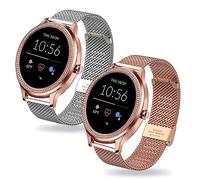 ZUREGO 2 Stück Ersatzarmband für Fossil GEN 6 42mm/Gen 5E 42mm Armband für Damen/Herren, Fossil GEN 6 42mm/Gen 5E 42mm Ersatz Edelstahl Metall Armband Kompatibel mit Fossil GEN 6 42mm/Gen 5E 42mm (C)