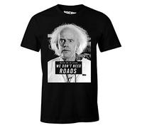 Zurück in die Zukunft Herren T-Shirt Dr. Brown We Don't Need Roads Baumwolle schwarz - M