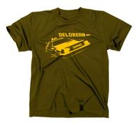 Zurück in die Zukunft Kult T-Shirt Delorean Motiv, Oliv, M