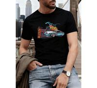 Zurück-in-die-Zukunft-Print-Herbst-T-Shirt, weiche Baumwolle, bequeme Passform, Street-Hip-Hop, atmungsaktiv