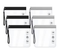ZUYIST 6 Stück 1L Transparente Kulturtasche,Flüssigkeiten Beutel Handgepäck | 20x20cm Kulturbeutel Transparen Reise Kosmetiktasche, Flughafensicherheit Zugelassene Flüssigkeitsbeutel