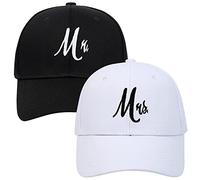 ZUYYON Passende Mr. & Mrs. Baseballmützen, bestickt, Brautgeschenk, Brautgeschenk, Hochzeitsgeschenk, Mr Mrs, Schwarz / Weiß, Einheitsgröße