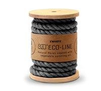 Zwartz Jutekordel -Schnur 5m lang- 7mm dick - anthrazit/schwarz - Ideal zum basteln, gestalten und Dekoration bei Hochzeiten, Taufen, Weihnachten oder Anderen Festen