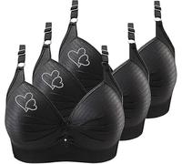 ZWDC 3er Pack BHS Damen Ohne Buegel Vollschalen Bequem Guter Halt Große Brüste Wirefree Super Push Up BH Gegen Hängebrust Brüste Klassische-BH Minimizer Bra