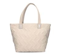 Zwei Damen Puffer Tasche Cleo CL200 gesteppter Shopper, quilted Tote Bag, ultraleicht, wasserabweisend, robust, als große Umhängetasche mit zusätzlichem langen Gurt tragbar (sand-new)