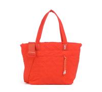 Zwei Damen Puffer Tasche Cleo CL200 gesteppter Shopper, quilted Tote Bag, ultraleicht, wasserabweisend, robust, als große Umhängetasche mit zusätzlichem langen Gurt tragbar (papaya)