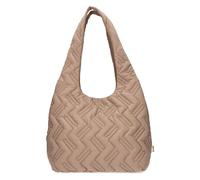 Zwei Damen Shopper CLEO CL100 Handtasche 9 Liter, leichte Nylon Tote Bag im Casual Stil, gepolsterte Puffer Tasche mit Reißverschluss und Innenfächern, aus recyceltem Nylon gefertigt (mocca)