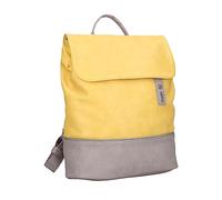 Zwei Damen City-Rucksack Jana JR13 Damenrucksack 7 Liter, sportlich-eleganter Look bicolor, DIN-A4 Größe, weiches Kunstleder, Rückenpolsterung, Hauptfach mit Reißverschluss (lemon)