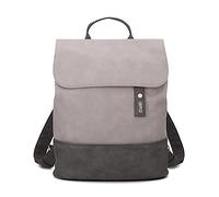 Zwei Damen City-Rucksack Jana JR13 Damenrucksack 7 Liter, sportlich-eleganter Look bicolor, DIN-A4 Größe, weiches Kunstleder, Rückenpolsterung, Hauptfach mit Reißverschluss (nubuk-stone)