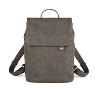 Zwei Damen City-Rucksack Mademoiselle.M MR13 Tagesrucksack 7 Liter, gepolstertes Laptopfach, Magnet-Verschlussklappe, Hauptfach mit Reißverschluss, Rückenpolsterung, klassisch-elegant (nubuk-stone)