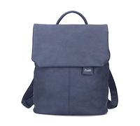 Zwei Damen City-Rucksack Mademoiselle.M MR8 4 Liter weiches hochwertiges Kunstleder, Verschlussklappe mit Magneten, Hauptfach mit Reißverschluss, gepolstertes Trennfach, Rückenpolsterung (nubuk-blue)