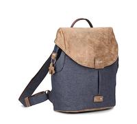 Zwei Damen City-Rucksack Olli OR8 kleiner Rucksack 5 Liter Lederoptik im Vintage-Style robust strapazierfähig wasserabweisend Hauptfach mit Reißverschluss (blue)