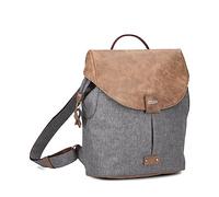 Zwei Damen City-Rucksack Olli OR8 kleiner Rucksack 5 Liter Lederoptik im Vintage-Style robust strapazierfähig wasserabweisend Hauptfach mit Reißverschluss (stone)