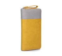 Zwei Damen Geldbörse Eva EV2 langes Portemonnaie 15 Kartenfächer, Sichtfach, 2 Scheinfächer, Geldbeutel mit Münzfach & umlaufenden Reißverschluss, weiches Kunstleder in Bicolor (Nubuk-Bulb)