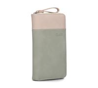 Zwei Damen Geldbörse Eva EV2 langes Portemonnaie 15 Kartenfächer, Sichtfach, 2 Scheinfächer, Geldbeutel mit Münzfach & umlaufenden Reißverschluss, weiches Kunstleder in Bicolor (sage)