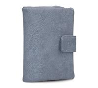 Zwei Damen Geldbörse MW5 weiches Kunstleder (13x10x3cm) Brieftasche aus hochwertigem Kunstleder mit Druckknopf & Reißverschluss, Geldbörse mit Münzfach, 6 Kartenfächern, 1 Scheinfach (Nubuk-Sky)