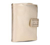 Zwei Damen Geldbörse MW5 weiches Kunstleder (13x10x3cm) Brieftasche aus hochwertigem Kunstleder mit Druckknopf & Reißverschluss, Geldbörse mit Münzfach, 6 Kartenfächern, 1 Scheinfach (Gold)