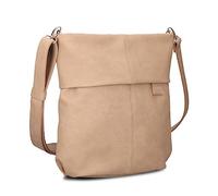 Zwei Damen Handtasche Mademoiselle.M M12 Umhängetasche 7 Liter Crossbody Bag, Schultertasche in DIN-A4-Größe, Schlüsselring, Geheimfach, inkl. extra kurzen abnehmbaren Schultergurt (nubuk-sand)