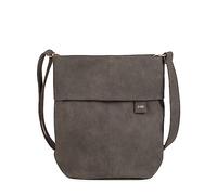 Zwei Damen Handtasche Mademoiselle.M M12 Umhängetasche 7 Liter Crossbody Bag, Schultertasche in DIN-A4-Größe, Schlüsselring, Geheimfach, inkl. extra kurzen, abnehmbaren Schultergurt (nubuk-stone)