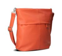 Zwei Damen Handtasche Mademoiselle.M M12 Umhängetasche 7 Liter Crossbody Bag, Schultertasche in DIN-A4-Größe, Schlüsselring, Geheimfach, inkl. extra kurzen abnehmbaren Schultergurt (papaya)