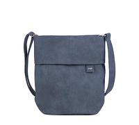 Zwei Damen Handtasche Mademoiselle.M M12 Umhängetasche 7 Liter Crossbody Bag, Schultertasche in DIN-A4-Größe, Schlüsselring, Geheimfach, inkl. extra kurzen abnehmbaren Schultergurt (nubuk-blue)