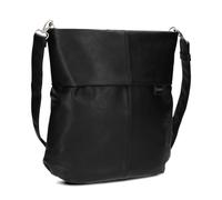 Zwei Damen Handtasche Mademoiselle.M M140 Umhängetasche 12 Liter klassische Crossbody Bag aus weichem Kunstleder, DIN-A4 passend, große Tasche für die Arbeit, Büro oder Uni (noir)