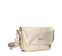 Zwei Damen Handtasche Mademoiselle.M M40 kleine Umhängetasche 1 Liter breite Crossbody-Bag mit Magnetklappe & Reißverschluss klassisch-elegant (gold)