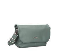 Zwei Damen Handtasche Mademoiselle.M M40 kleine Umhängetasche 1 Liter breite Crossbody-Bag mit Magnetklappe & Reißverschluss klassisch-elegant (eucalyptus)