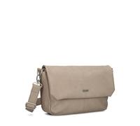 Zwei Damen Handtasche Mademoiselle.M M60 Umhängetasche 3 Liter breite Crossbody-Bag Magnetklappe Reißverschluss inklusive Schlüsselband klassisch-elegante Abendtasche (nubuk-cappuccino)