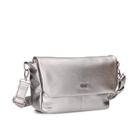 Zwei Damen Handtasche Mademoiselle.M M60 Umhängetasche 3 Liter breite Crossbody-Bag Magnetklappe Reißverschluss inklusive Schlüsselband klassisch-elegante Abendtasche (silver)