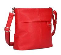 Zwei Schultertasche Mademoiselle.m M8 aus Kunstleder 25 cm mit Reißverschluss & Geheimfach Cherry