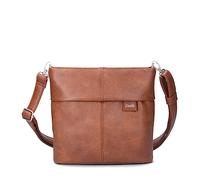Zwei Damen Handtasche Mademoiselle.M M8 Crossbody Bag 3 L Umhängetasche aus Kunstleder mit Geheimfach & Hauptfach mit Reißverschluss, inkl. kurzem & langen abnehmbaren Schultergurt (cognac)